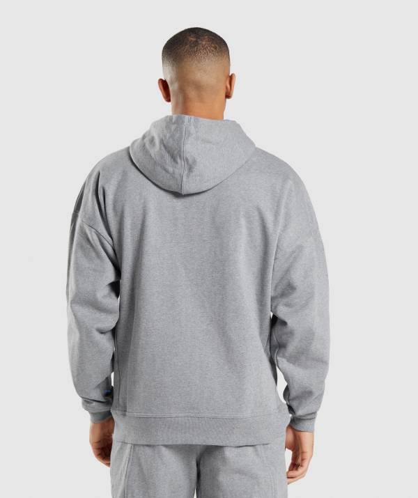 Panske Mikiny S Kapucňou Gymshark Essential Oversized Zip Up Siva | VB3468079
